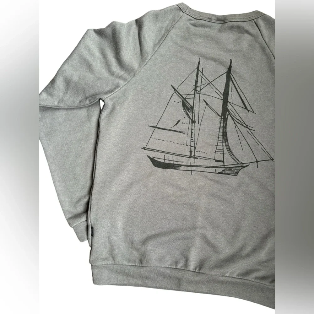 Onia Sailing Ship Pullover Sweatshirt Gray Men’s Size S - Picture 2 of 9
